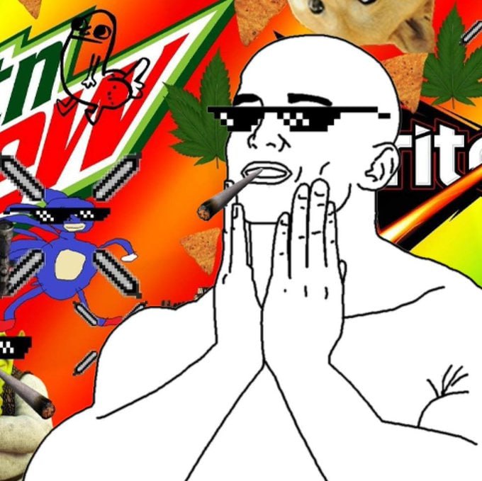 Wojak with pixelated sunglasses